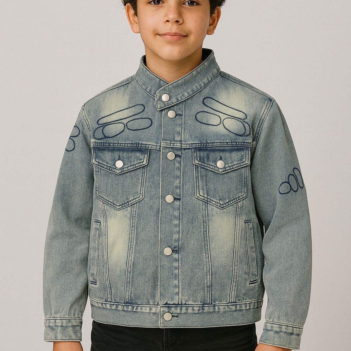 KIBOU - Chaqueta mezclilla niño look urbano y funcional