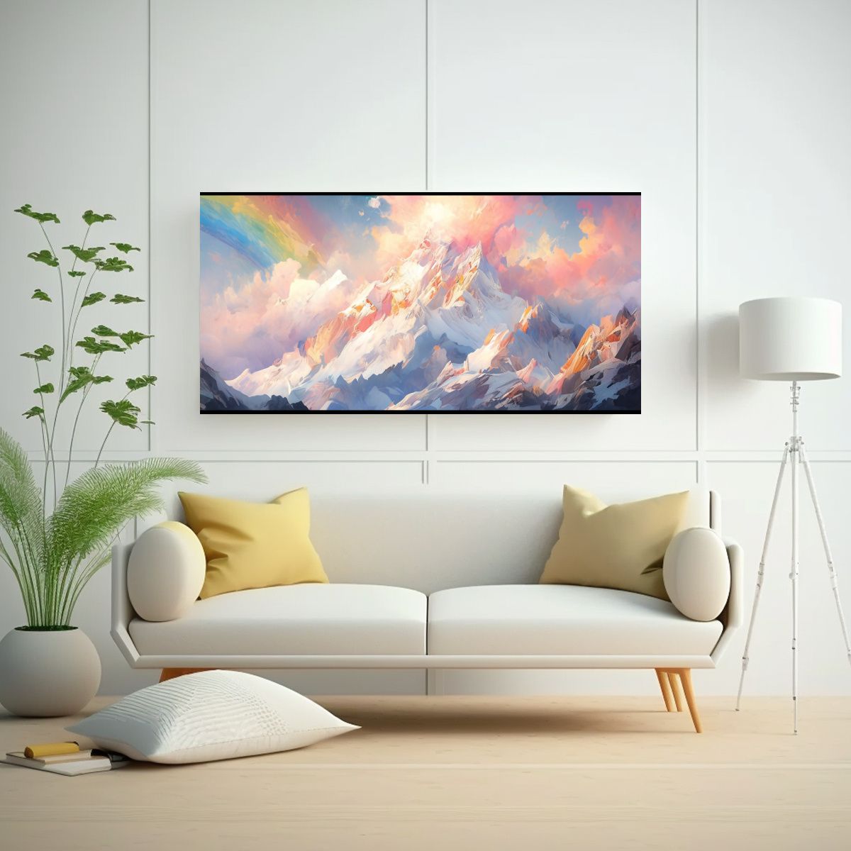 GENERICO - Pintura De Acuarela Para Cuarto Montañas 140x70 Cm