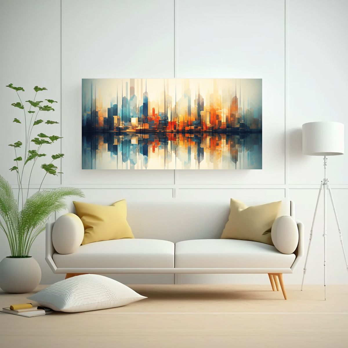 GENERICO - Pintura Decorativa De Paisaje Urbano Abstracto En 120x60 Cm