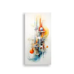 GENERICO - Pintura Abstracta Multicolor En Lienzo Con 70x140 Cm