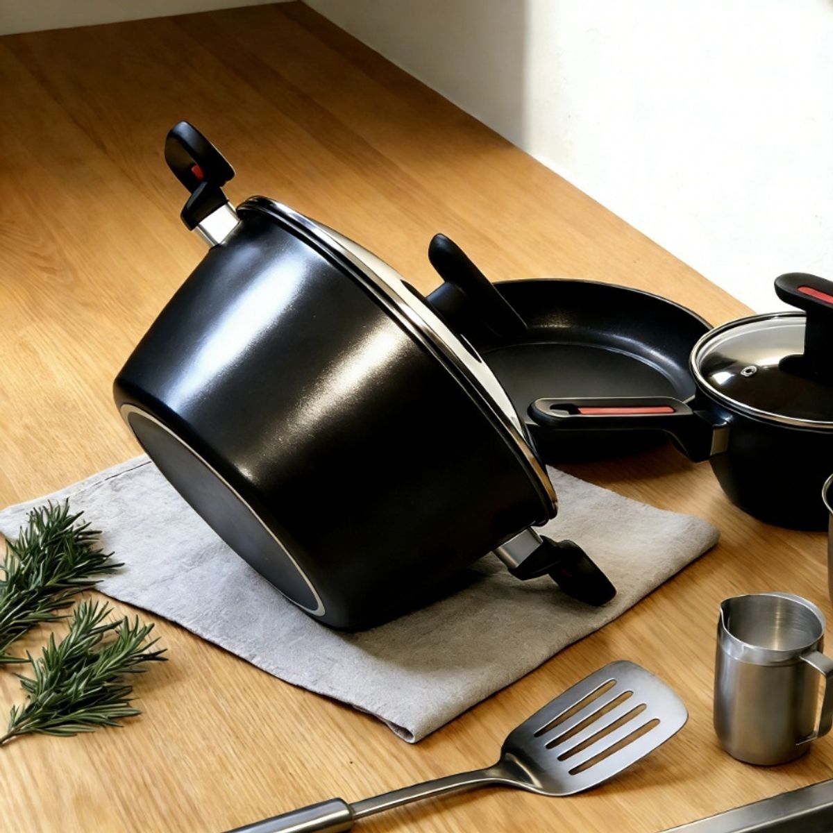 GENERICO - Juego de Ollas Antiadherentes 3 Piezas