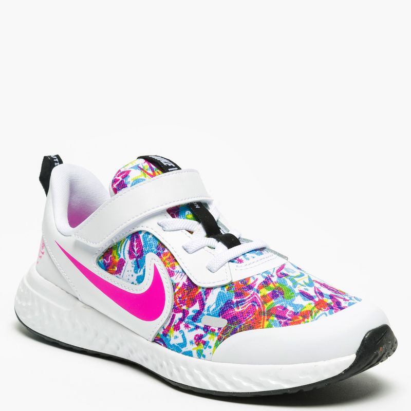 NIKE - Revolution 5 Fable Zapatilla Deportiva Niña Blanca (26.5 a 34) Nike
