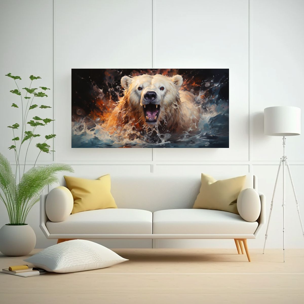 GENERICO - Cuadro En Bastidor Moderno Con Personalidad Oso 120x60 Cm