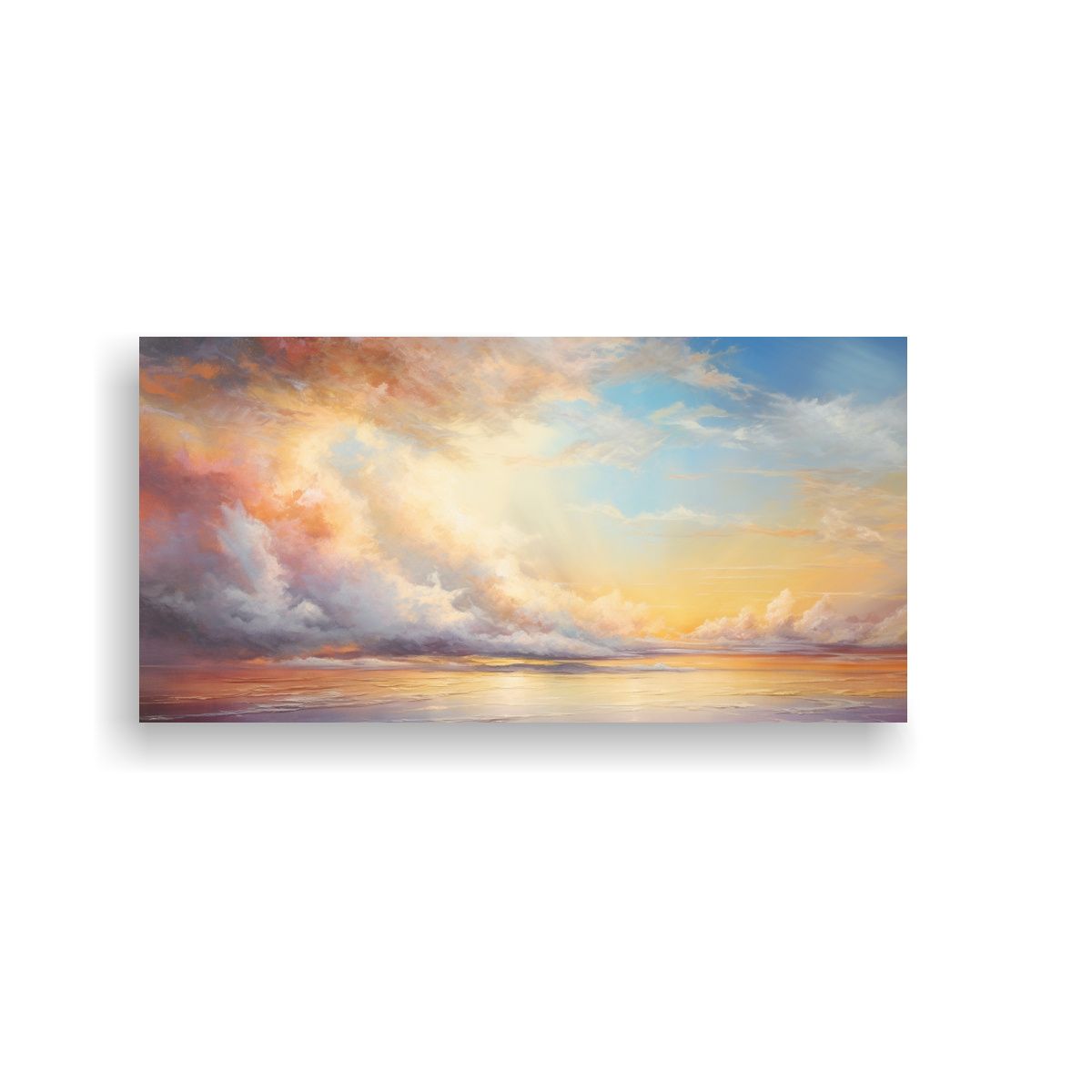 GENERICO - Lienzo De Tela Decoración Amanecer Con Arcoíris 120x60 Cm