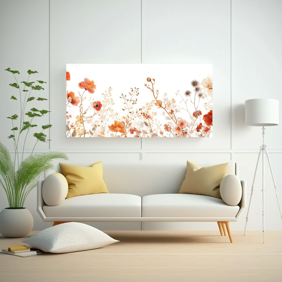 GENERICO - Pinturas Acuarela Con Flores Prensadas De William 120x60 Cm