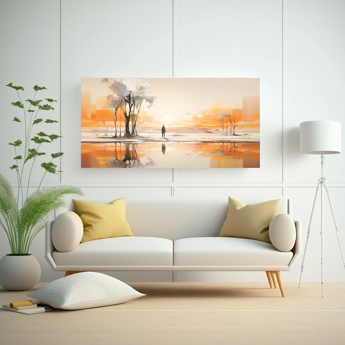 GENERICO - Paisaje Desierto Abstracto Elegante En Arte Y 120x60 Cm