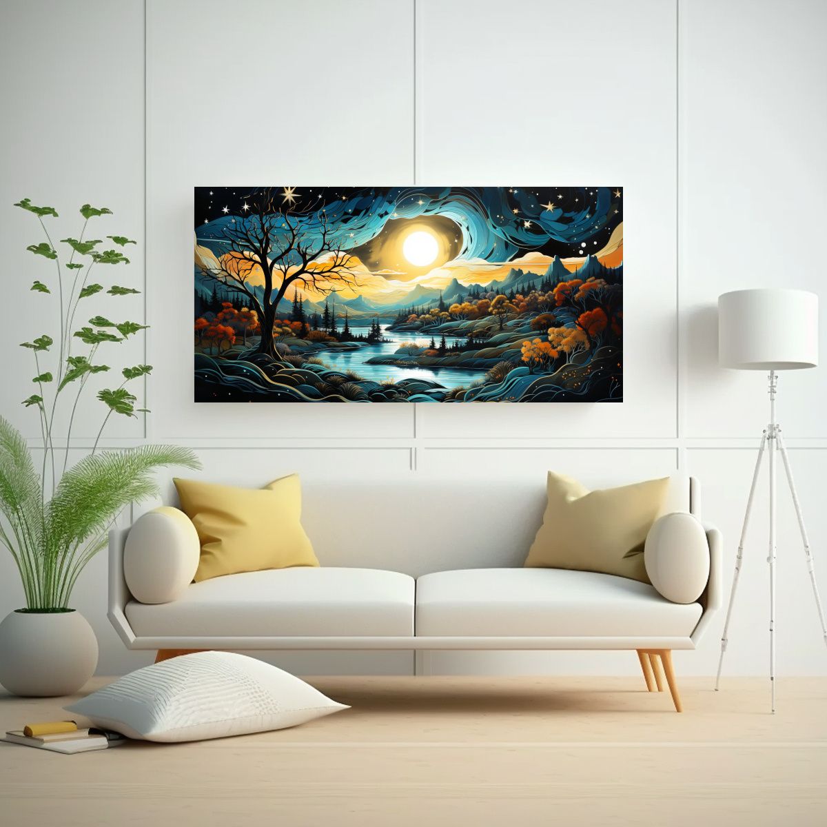 GENERICO - Arte De Pared Colores Linda Cuadro De Una Luna 120x60 Cm