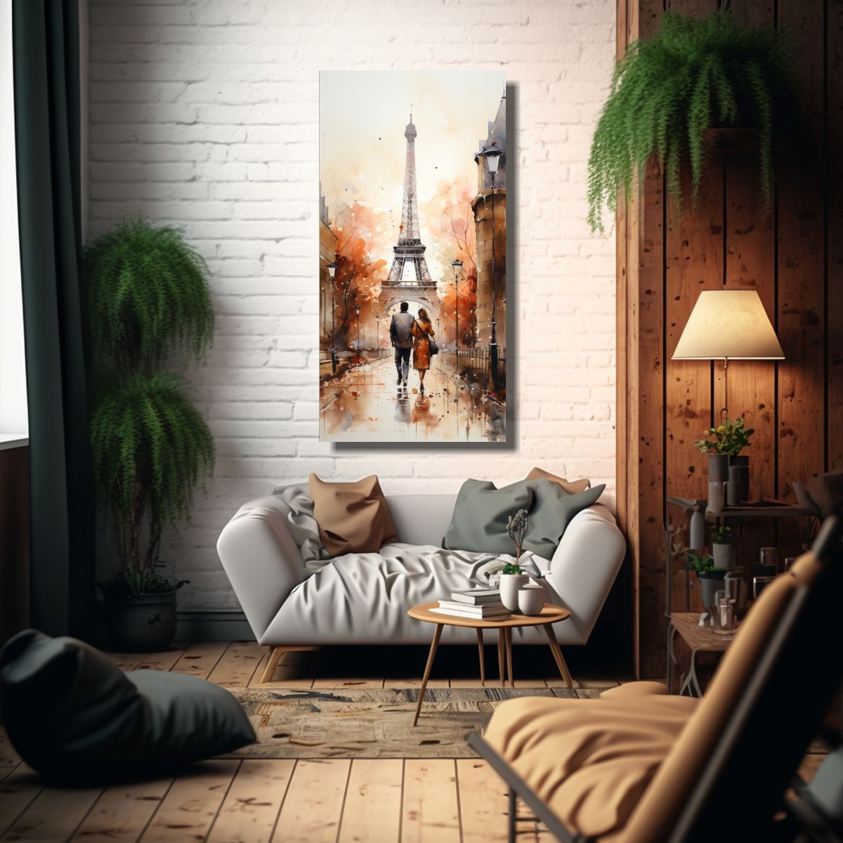 GENERICO - Pintura De Pareja Joven Caminando Frente A La 70x140 Cm