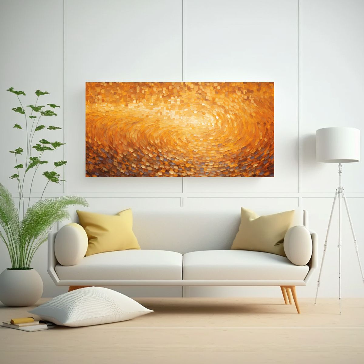 GENERICO - Pintura Mural Moderna Estilo Puntillismo Luminoso 120x60 Cm