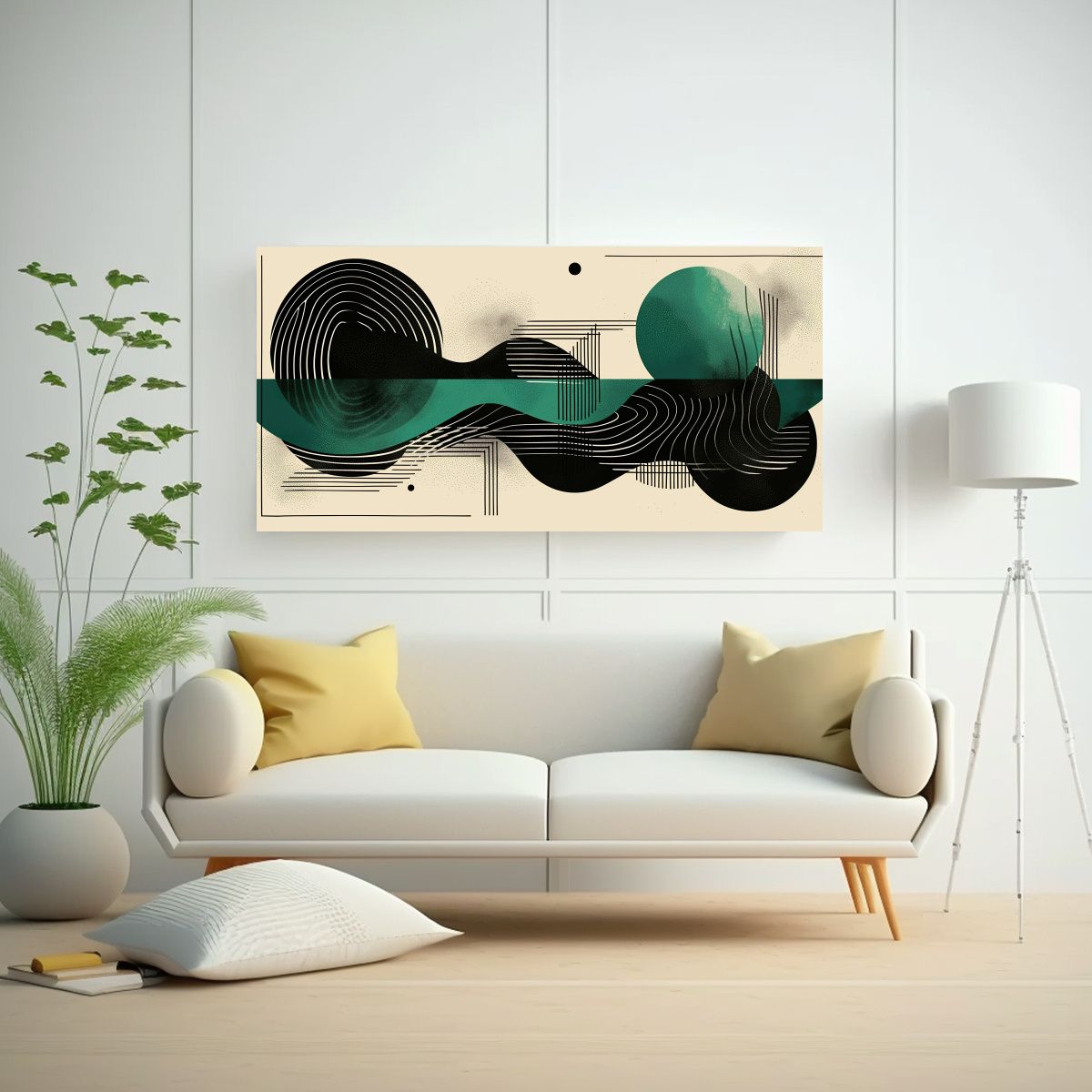 GENERICO - Lienzo Dibujo Street Art Con Líneas Negras Y 140x70 Cm