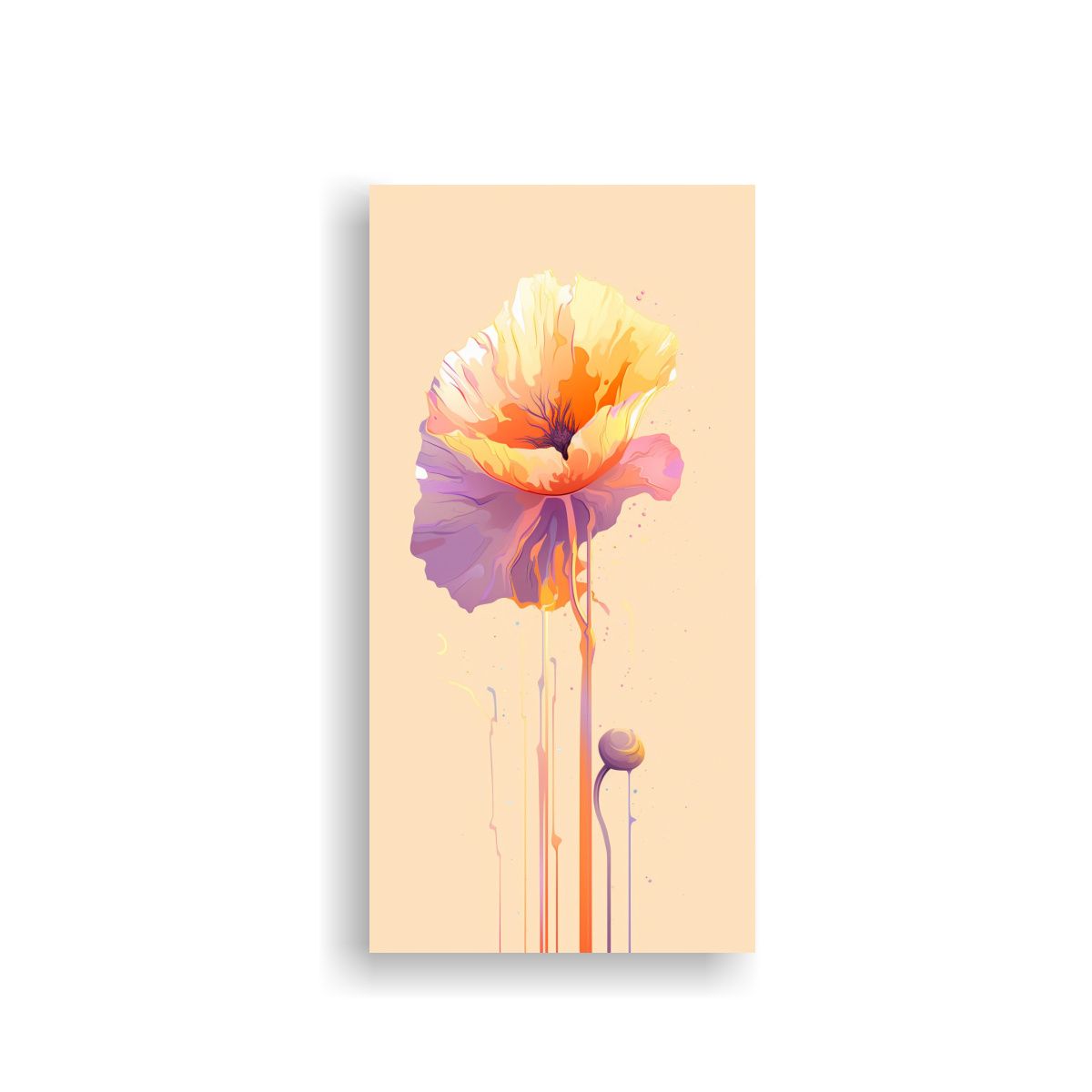 GENERICO - Ilustración De Amapola Naranja Elegante En 70x140 Cm