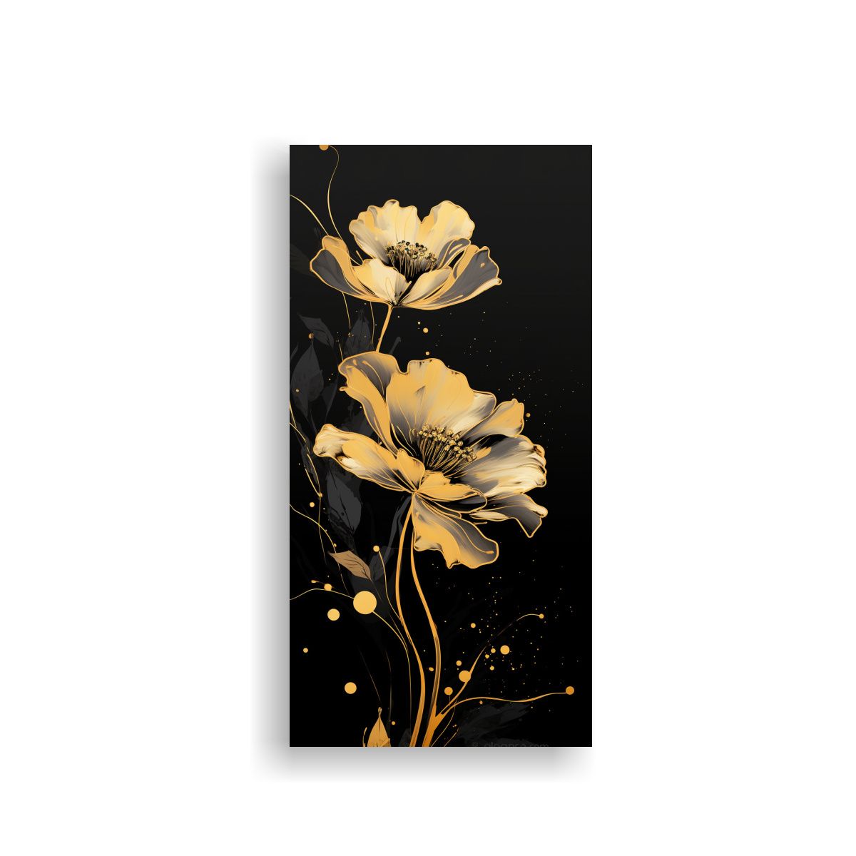 GENERICO - Cuadro Fotografía Gold Y Negro Estilo Neonoir 70x140 Cm