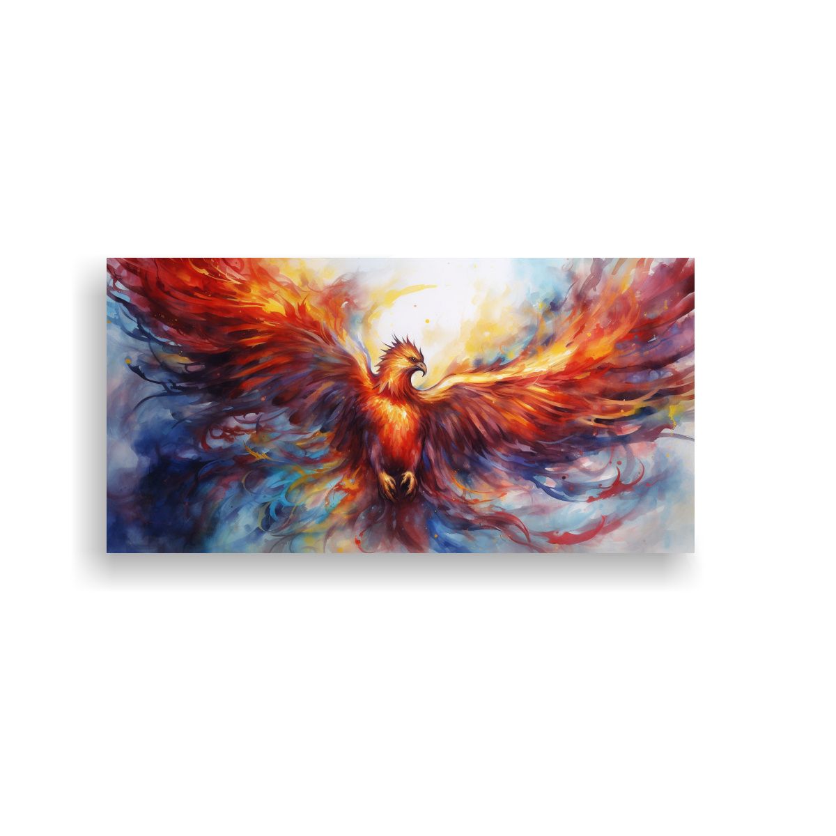 GENERICO - Lienzo Imagen Vitalidad Fénix Acuarela Colorida 120x60 Cm
