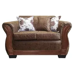 AMERICA DECORA - Sofá Con Resorte Estructural 2 Cuerpos Lisbon Envejecido Café Claro X