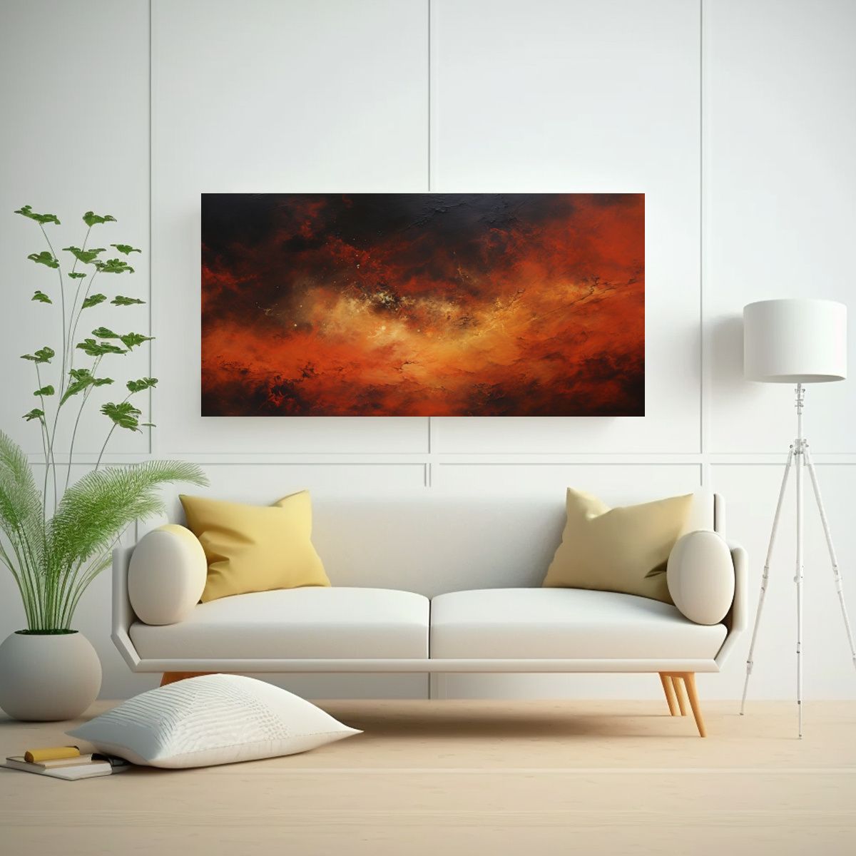 GENERICO - Cuadro Abstracto A Night Sky Con Colores 140x70 Cm