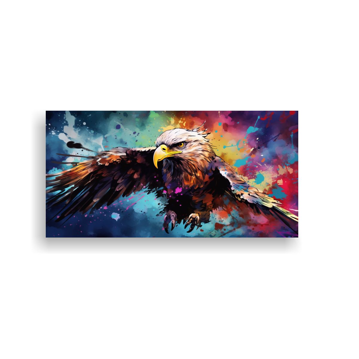 GENERICO - Pintura En Bastidor Águila En Arcoíris Y 140x70 Cm