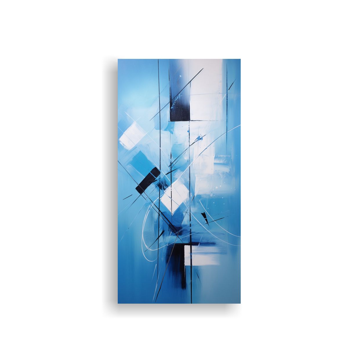 GENERICO - Cuadro Impreso Exclusivo Arte Abstracto Azulado 70x140 Cm