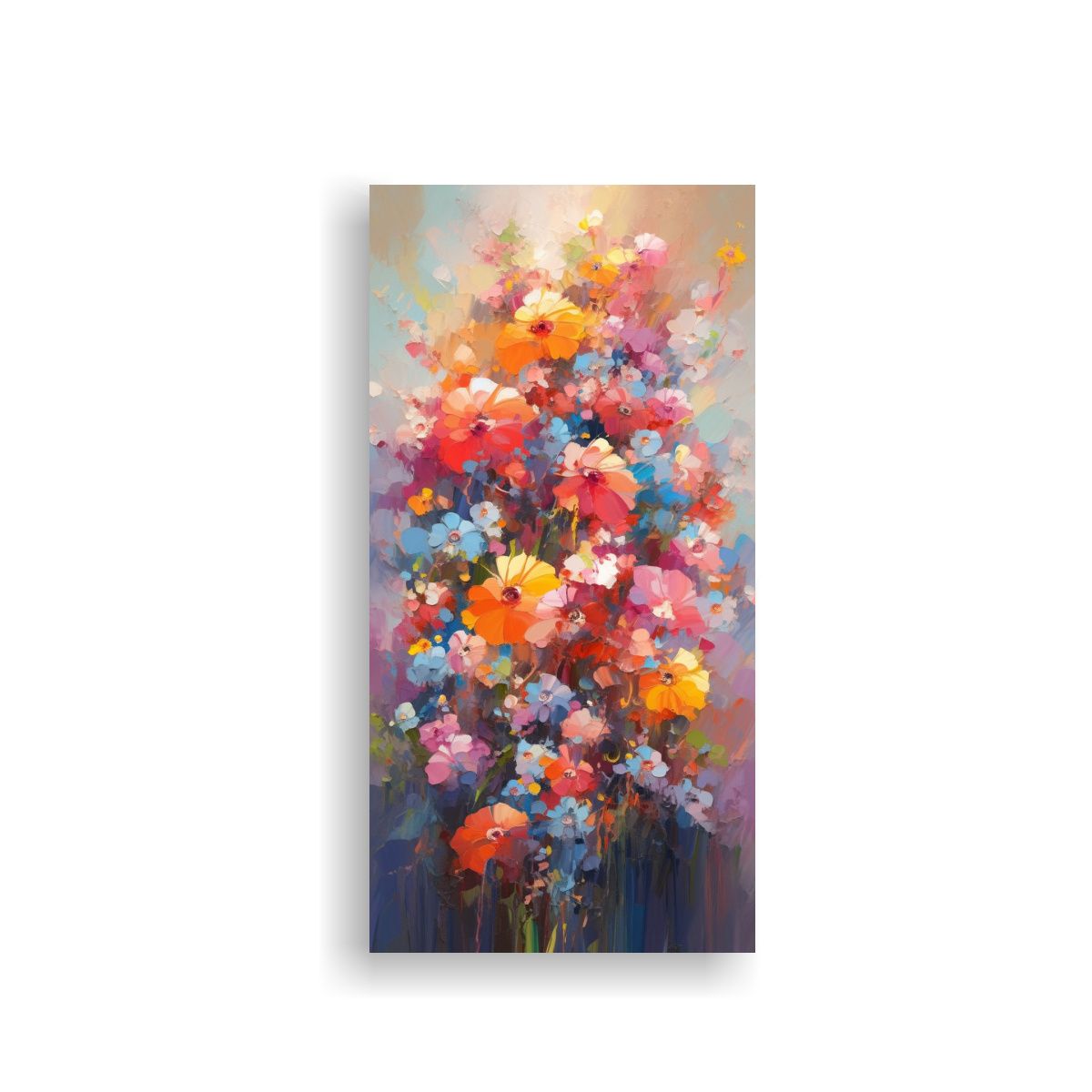 GENERICO - Arte Moderno Cuadro En Relieve De Flores 70x140 Cm