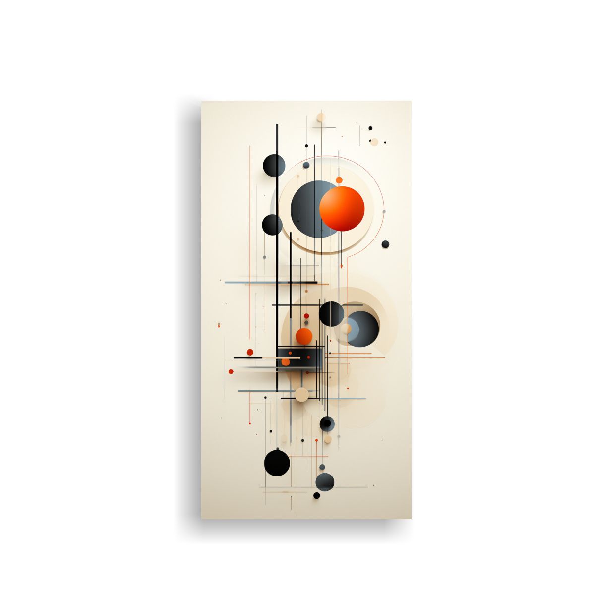 GENERICO - Pintura Geométrica En Bastidor Estilo Galería 70x140 Cm