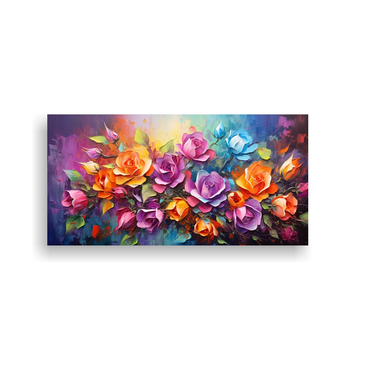 GENERICO - Cuadro De Fotografía De Rosas En Colores Del 140x70 Cm