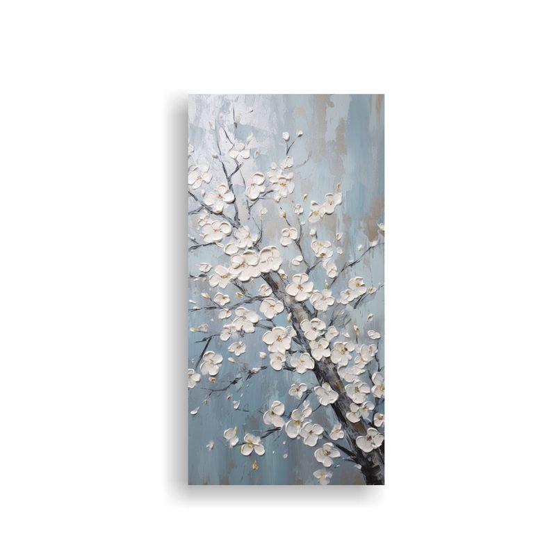 GENERICO - Pintura En Lienzo De Flores De Cerezo Blancas En 70x140 Cm