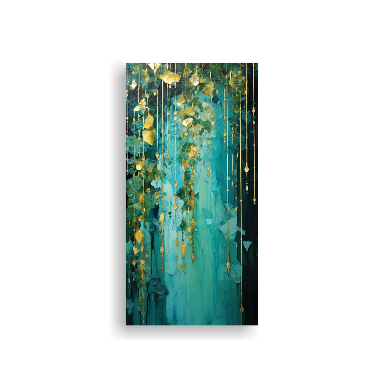 GENERICO - Cuadro Tela Sublimada Verde Oro Estilo Único 70x140 Cm