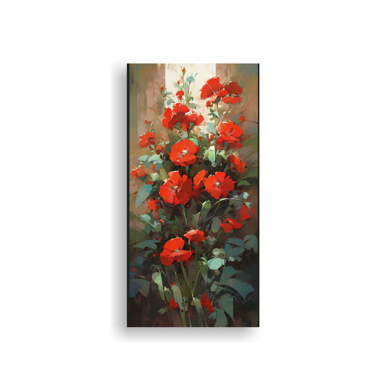 GENERICO - Pintura En Bastidor Vertical Flores En Color 70x140 Cm