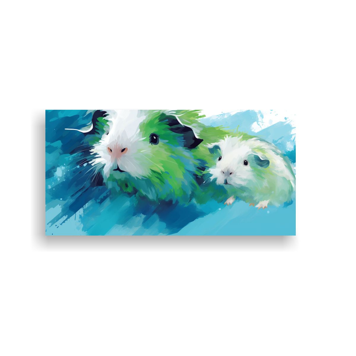 GENERICO - Cuadro Espectacular Guinea Pigs En Verde Y Azul 120x60 Cm
