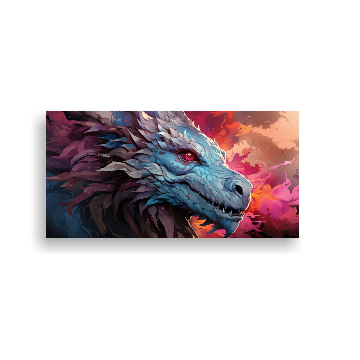 GENERICO - Cuadro Movimiento Dragón En Tonos Pastel 120x60 Cm