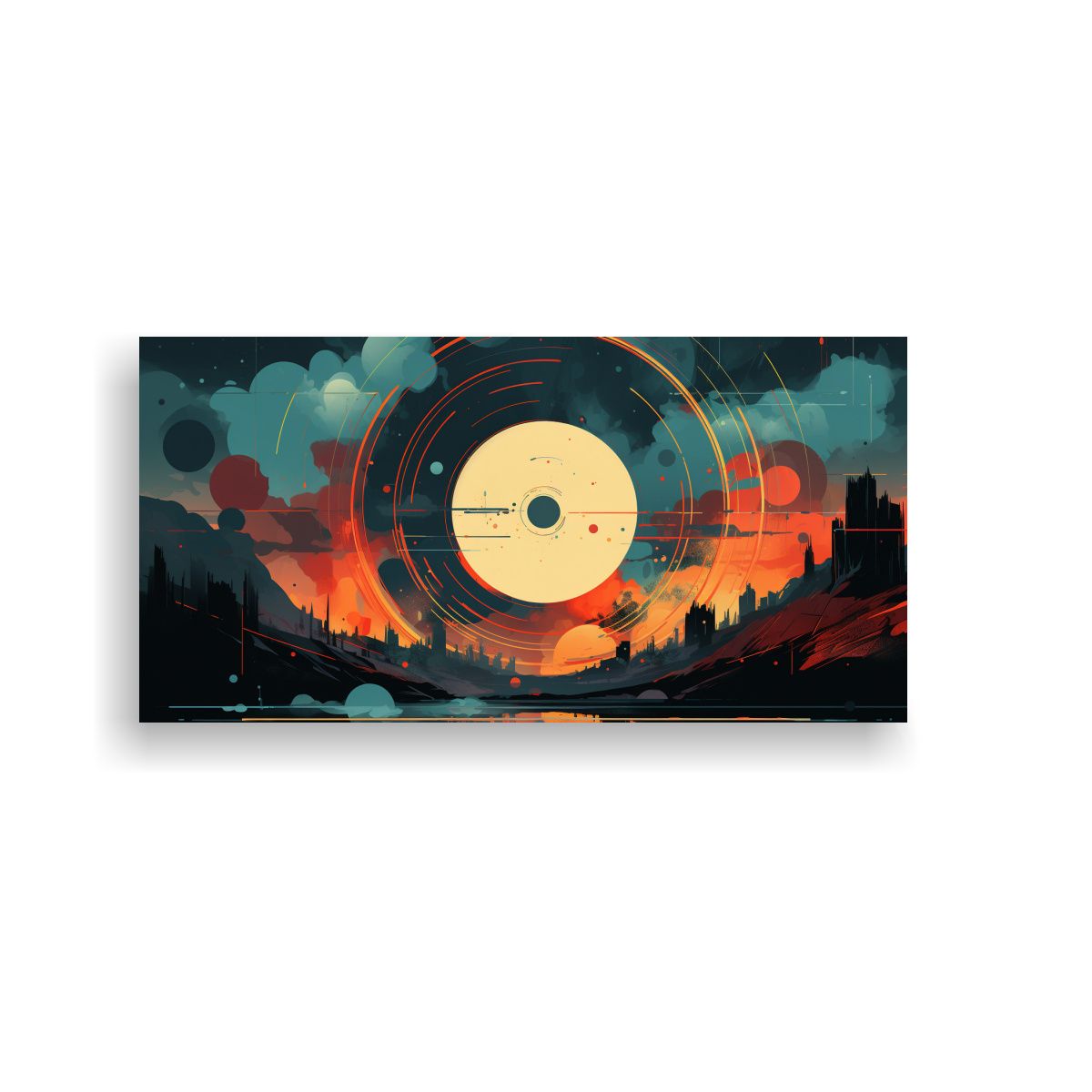 GENERICO - Arte Pared Inspirador Surrealista Círculo 140x70 Cm