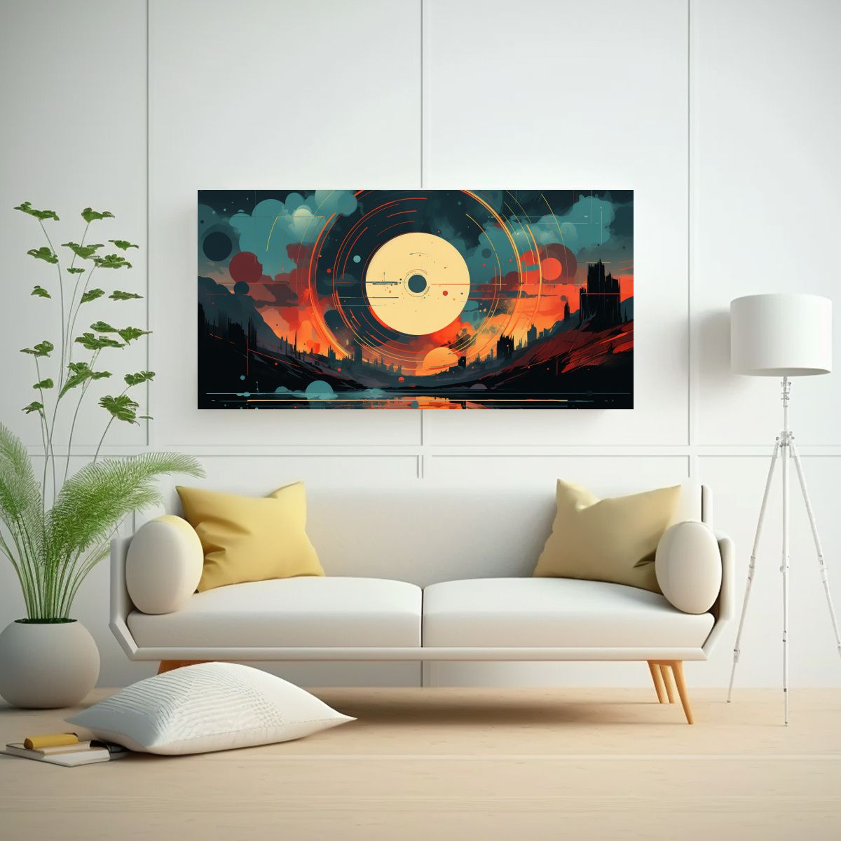 GENERICO - Arte Pared Inspirador Surrealista Círculo 140x70 Cm