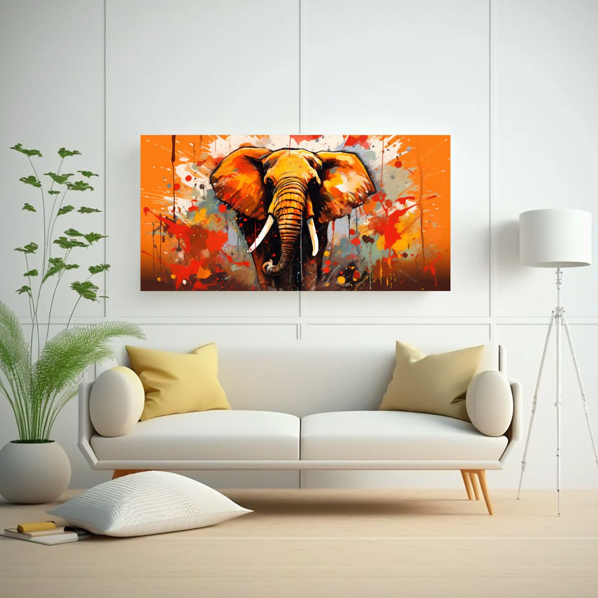 GENERICO - Pintura Decorativa De Elefante Africano En 140x70 Cm