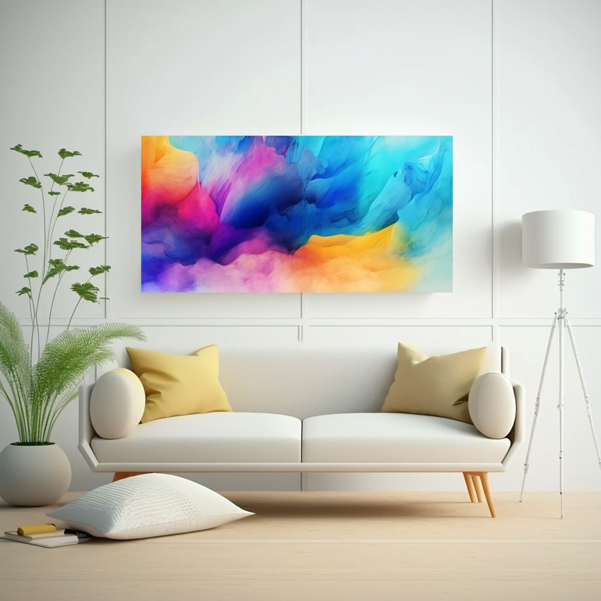 GENERICO - Fondo Acuarela Abstracta Con Salpicaduras De Agua 120x60 Cm