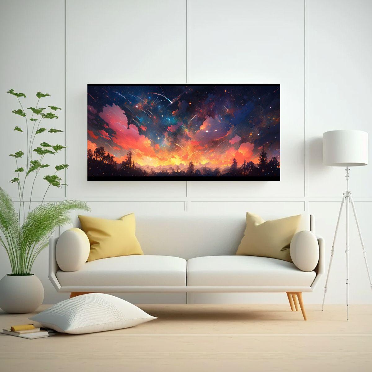 GENERICO - Pintura De Expresión Artística De La Noche Con 140x70 Cm