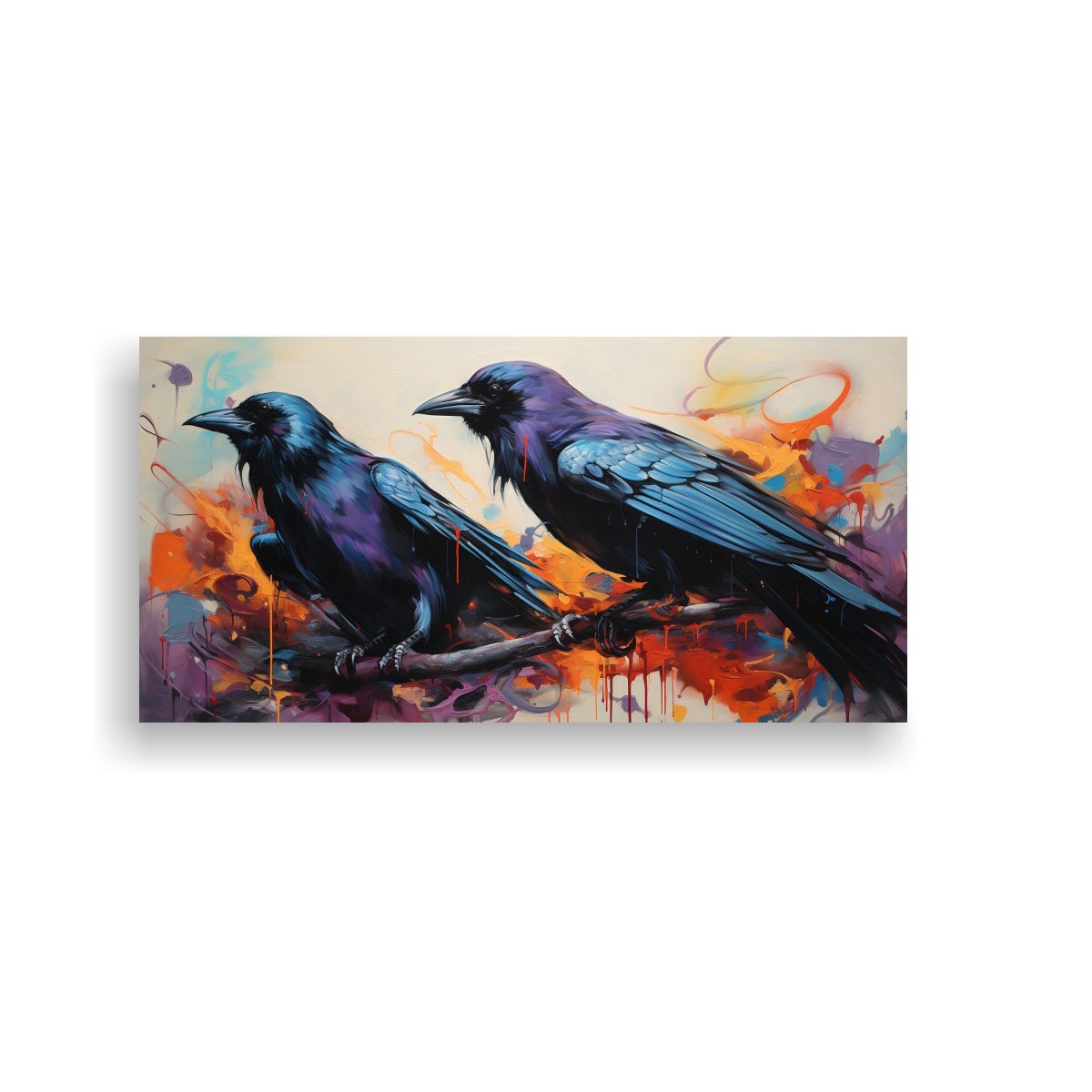 GENERICO - Pintura Al Estilo óleo Moderna De Cuervos Y 120x60 Cm