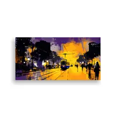 GENERICO - Pinturas Modernas Lienzo Calidez Santiago Chile 120x60 Cm