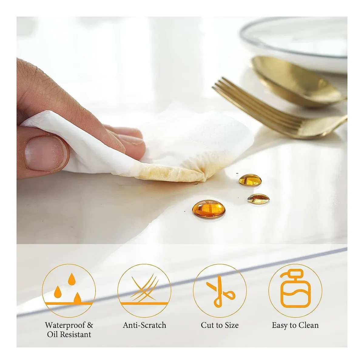 ATURE - Alfombrilla Transparente Flexible Pvc Cristal Mica 1,8 X 1m