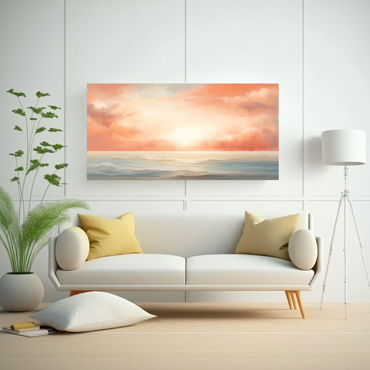 GENERICO - Cuadro Abstracto Costa Puesta De Sol En Tonos 120x60 Cm