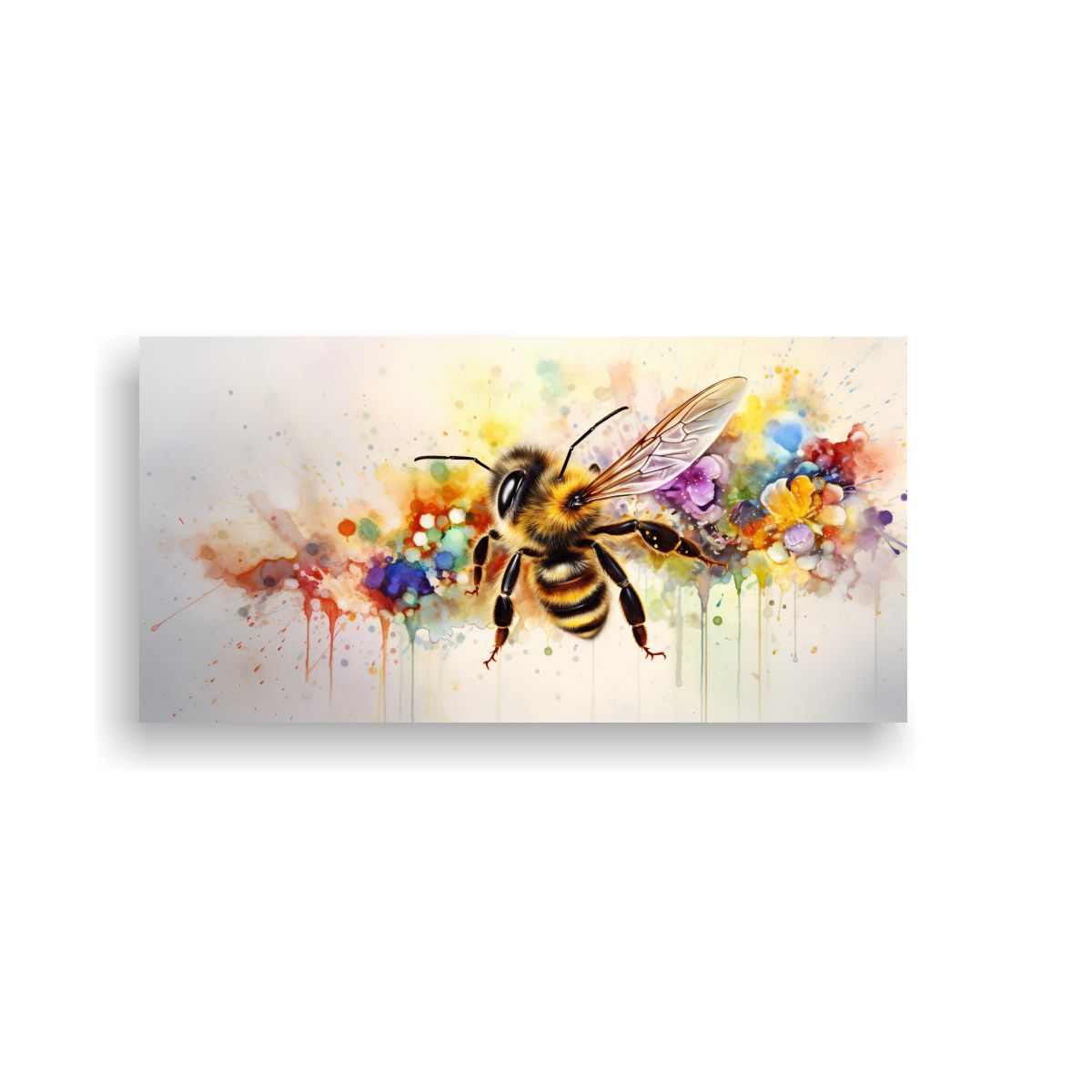 GENERICO - Cuadro De Abeja Colorido En Estilo Acuarela 140x70 Cm