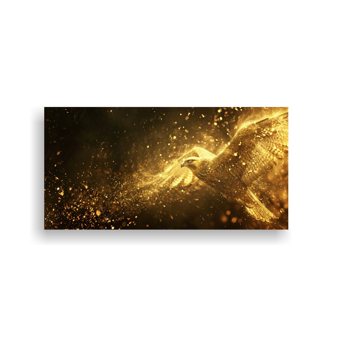 GENERICO - Pintura Decorativa Halcón Dorado De Partículas 120x60 Cm.