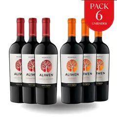 UNDURRAGA - Pack x6 Vinos Aliwen Reserva Carmenere y Cabernet