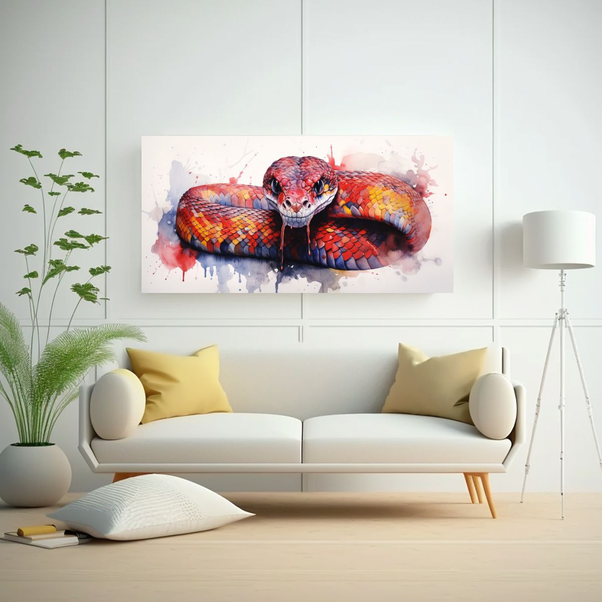 GENERICO - Pintura De Pared Alegre De Cobra En Estilo 140x70 Cm