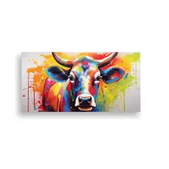 GENERICO - Pintura Decorativa De Vaca Jersey En Colores 120x60 Cm