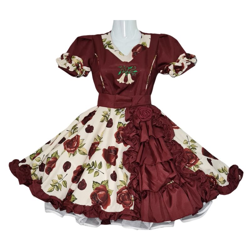 MORLAN - Vestido de Huasa Tradicional Chileno – Tallas 4 a 12 + Falso Incluido