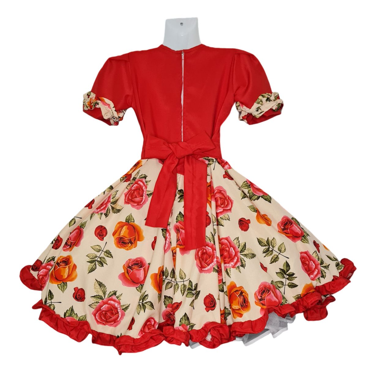 MORLAN - Vestido de Huasa Tradicional Chileno – Tallas 4 a 12 + Falso Incluido