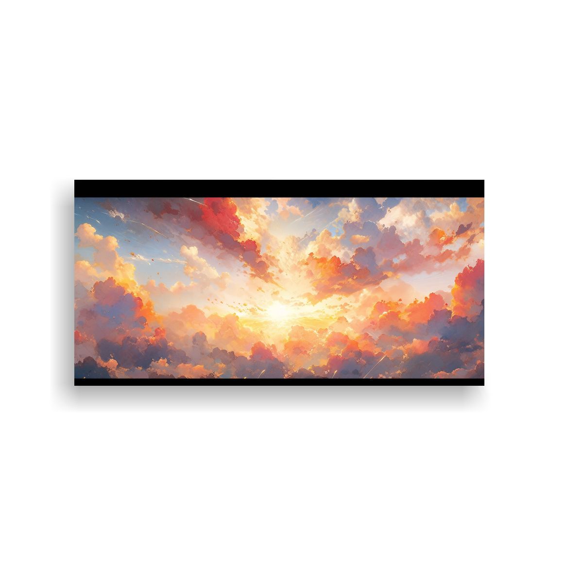 GENERICO - Cuadro Acuarela Paisajes Cielo Arcoíris 140x70 Cm