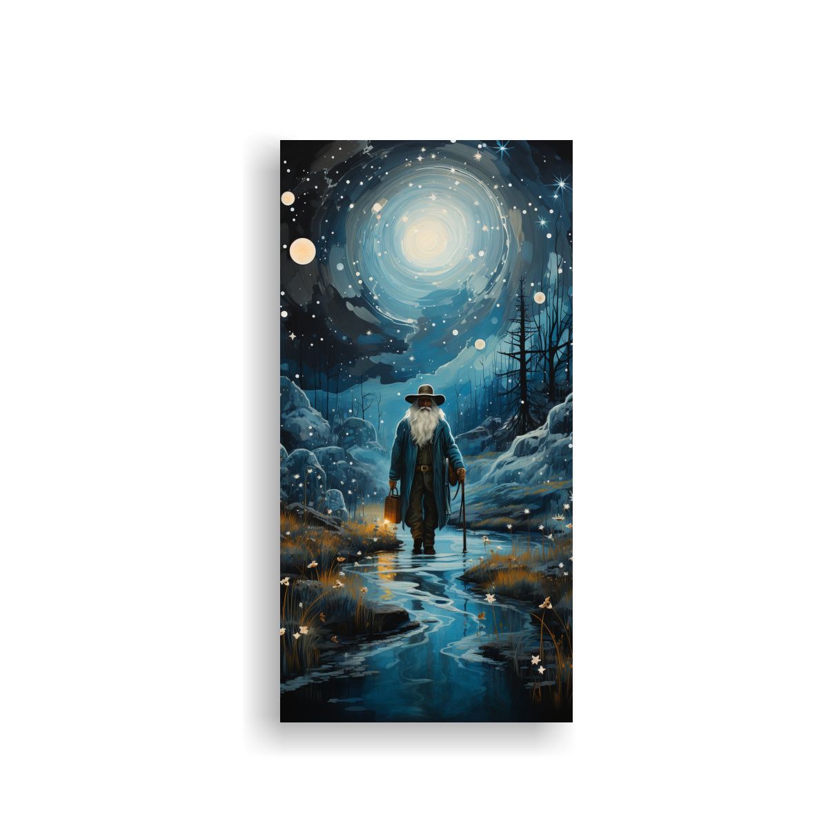 GENERICO - Arte Hermoso Pintura De La Luna Junto A Las 70x140 Cm