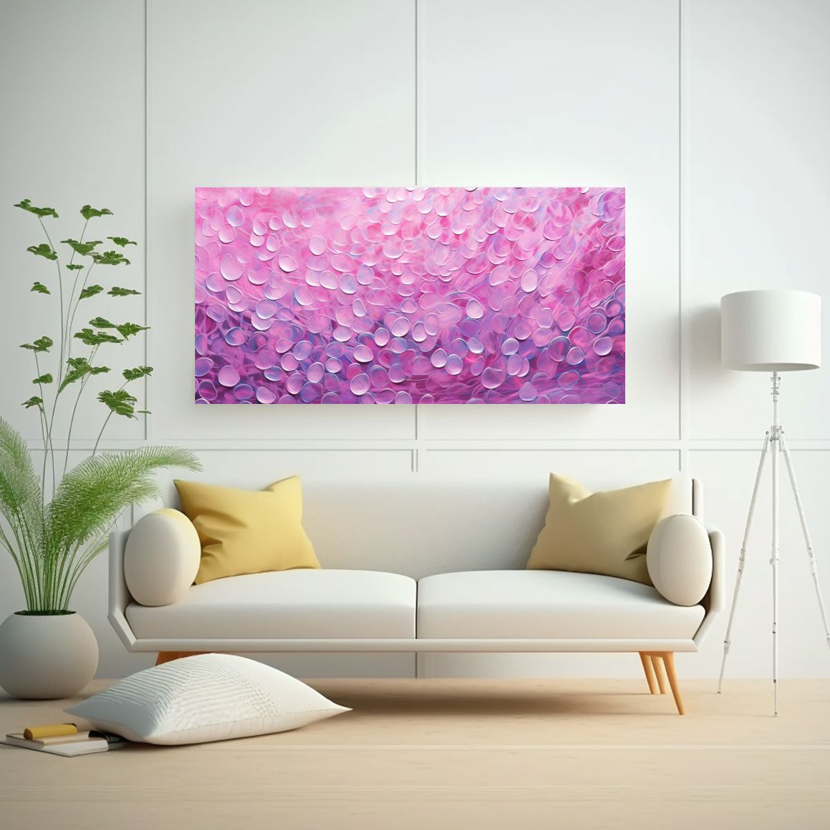 GENERICO - Cuadro Acuarela Estilo Puntillismo Luminoso 140x70 Cm