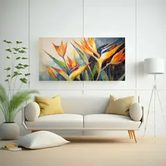 GENERICO - Cuadro Vanguardia Artesanal Flores Del Paraíso 140x70 Cm