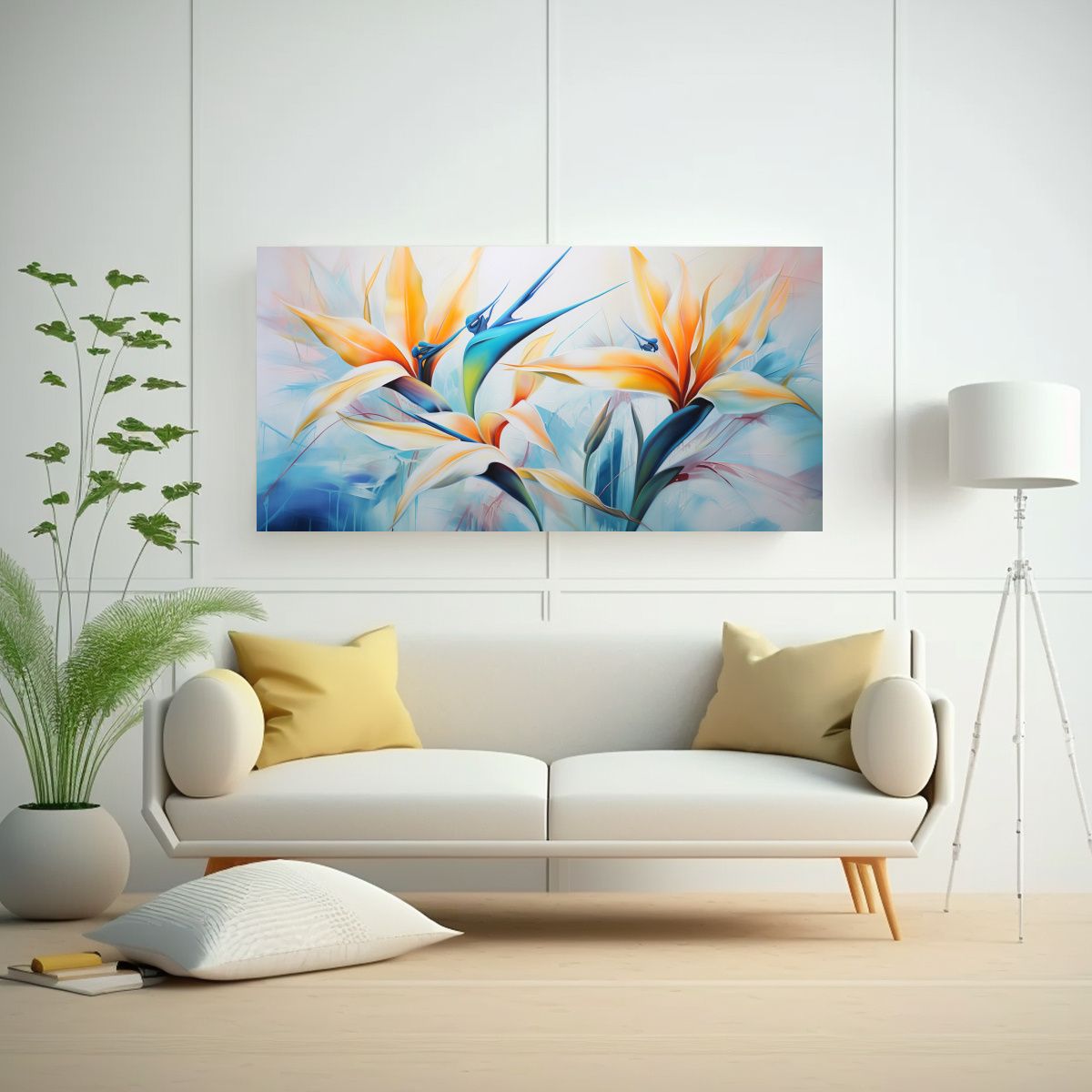 GENERICO - Lienzo De Tela Colores Vibrantes Aves Del 140x70 Cm